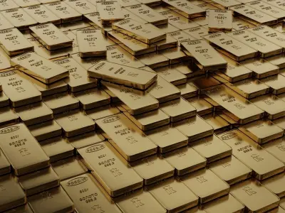 Gold bars 500gr 3D model