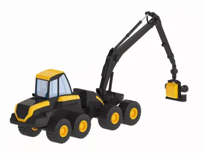 Harvester Forestry Ergo Low-poly 3D model