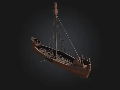 Medieval Cog Ship  Navigate the Tides of History 3D model