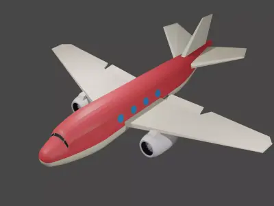 Air Bus Airplane Low-poly 3D model