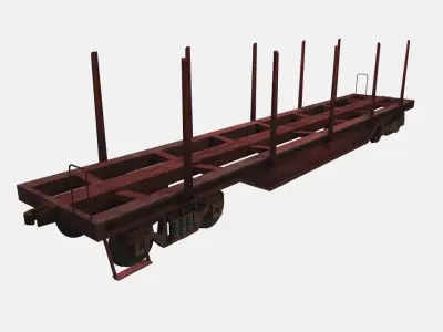 Lumbar Railcar Low-poly 3D model