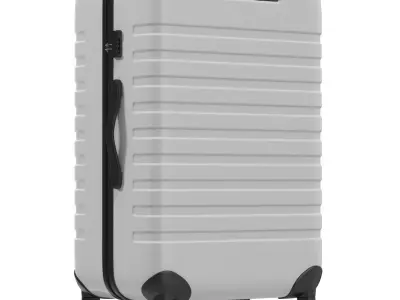Plastic Trolley Luggage Bag White 3D model