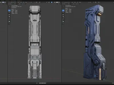 Sci-Fi Parts Kit Pack Vol 02 A-PBR Low-poly 3D model
