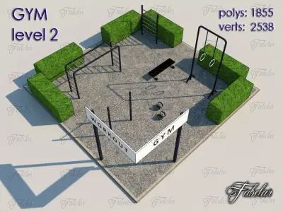 Gym Level Low-poly 3D model shop