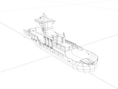 Tug Boat - Project R96  - USSR LowPoly Low-poly 3D model