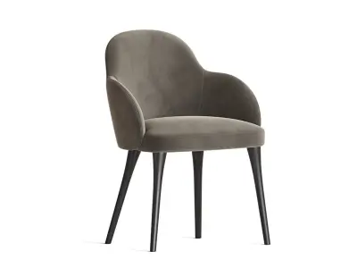 Giulia Velvet Dining Chair Cb2 3D model