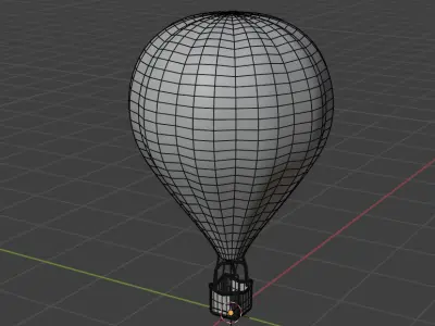 Cartoon Colored Balloon Low-poly 3D model