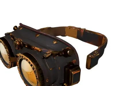 Vintage Steampunk Goggles Low-poly 3D model