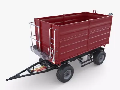 Agro trailer V3 Low-poly 3D model