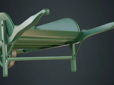 Wheelbarrow 4A Low-poly 3D model