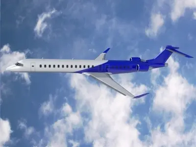 Bombardier crj900 commercial aircraft Low-poly 3D model