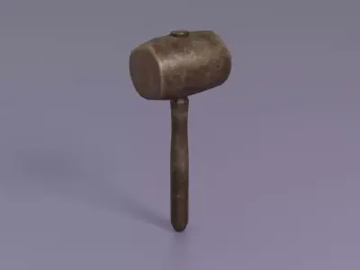 Wooden Mallet Low-poly 3D model get