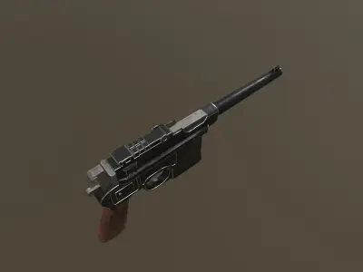 Mauser s96 pistol 3D model Low-poly 3D model