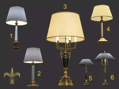 Bronze dArt  Lamp set 3D model