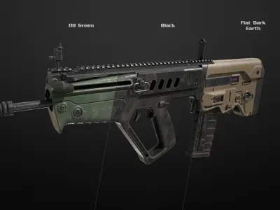 SBG Bullpup Rifle Low-poly 3D model