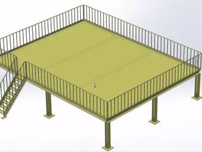 Plataformas Industriais em Perfis Metalicos  Modelos cad 3d  Low-poly 3D model