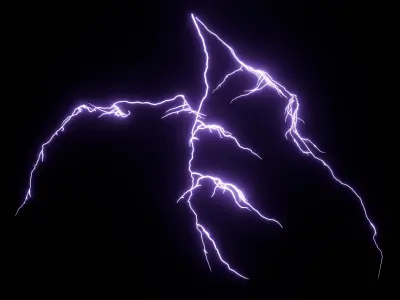 Lightning Bolt Generator Slow Motion Animated For Blender 3D model