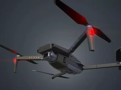 Mavic 2 Drone Low-poly 3D model