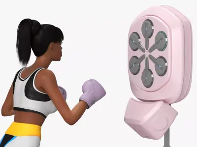 Home Boxing Panel for Womens Fitness Pink 3D model