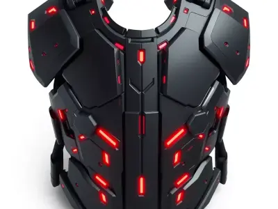 SciFi Heavy Chest Armor Low-poly 3D model