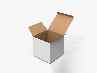 Tuck Top Boxes – White Cube and Flat Set 3D model