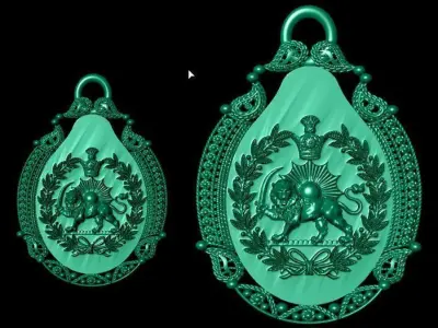 simple old Pahlavi pendant 3D print model