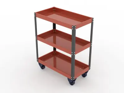 INDUSTRIAL PARTS TROLLEY Low-poly 3D model