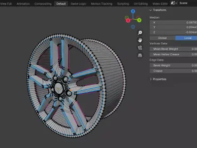 wheel  from Chevrolet  CORVETTE  wheel   Low-poly 3D model