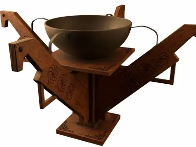 Old brazier Low-poly 3D model