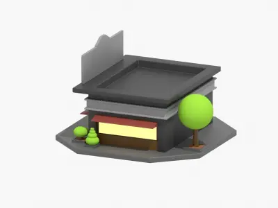 Restaurant 3D Illustration 3D model