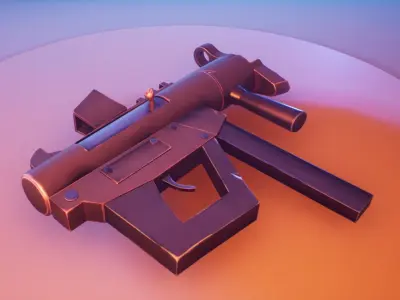Stylized SMG Low-poly 3D model