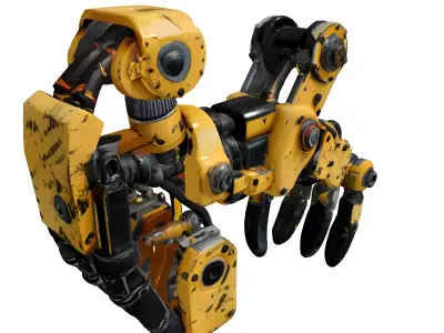Industrial Robotic Claw Arm Low-poly 3D model