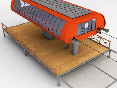 Ski lift station 3D model
