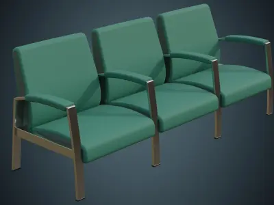 Waiting Chair 1 Basic Low-poly 3D model