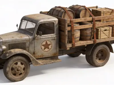 Frontier Heavy Cargo Truck Low-poly 3D model