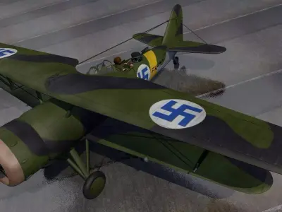 Fokker CX -  Finnish 3D model
