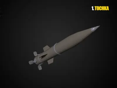 17 IN ONE BALLISTIC MISSILE LOW POLY Low-poly 3D model