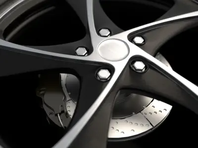 Realistic RIM and Tire 01  Subdivision ready 1K 2K 4K Low-poly 3D model