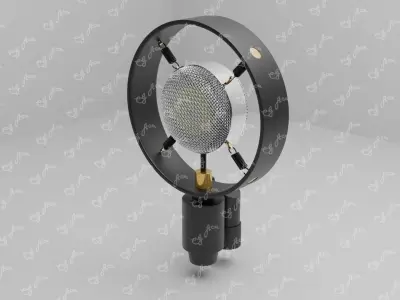 Antique Vintage Big Diaphragm Condenser Microphone 3D model