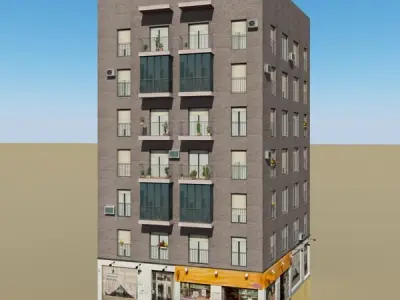 Photorealistic Low Poly Building 3D model order