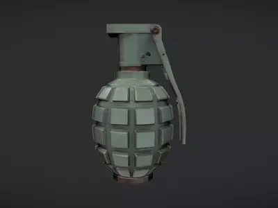 green military hand grenade 3D model
