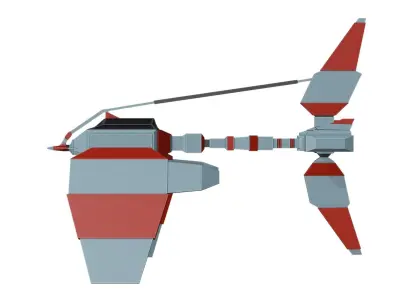 Low-poly spaceship Low-poly 3D model get