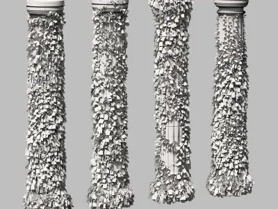 Leaves on the Doric column 3D model