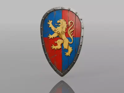 Medieval Kite Shield Free low-poly 3D model