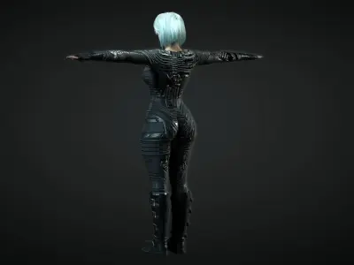 Futuristic Woman  Low-poly 3D model