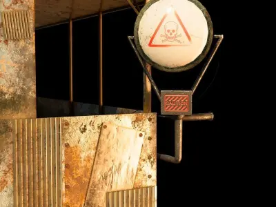 Rusty Military tower Low-poly 3D model