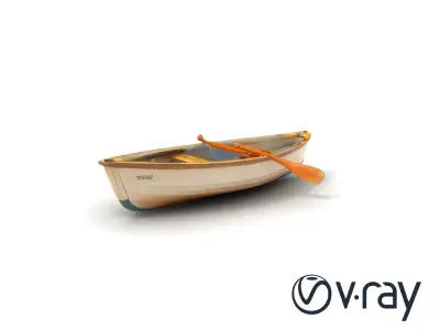 Vintage Rowboat with Oars model pack Low-poly 3D model