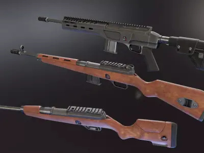 HK SL7 Rifle Low-poly 3D model