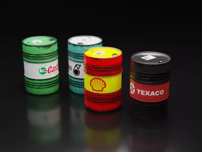 Oil Barrels  Low-poly 3D model purchase