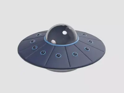 cartoon UFO Flying Spaceship  Low-poly 3D model